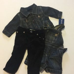 Last call! Baby boy overall, jacket & cords bundle